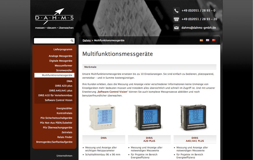 Webseite - Dahms GmbH
