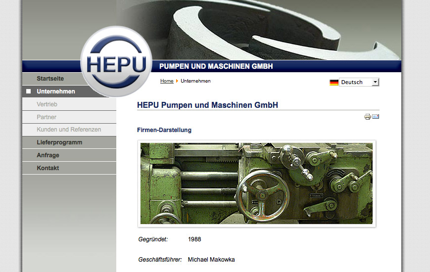 Webseite - HEPU Pumpen